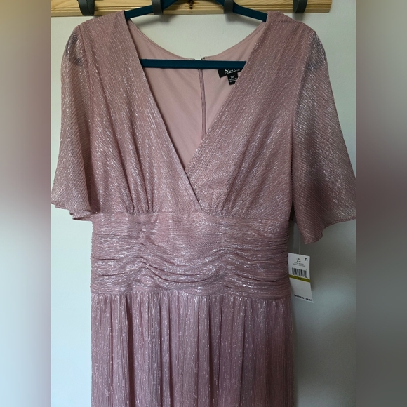 S.L. Fashions Women’s Long A-line Mother of The Bride Dress with Ruched Waist (P - Picture 2 of 9